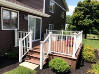 Mocha Woodgrain, White Vinyl Rails